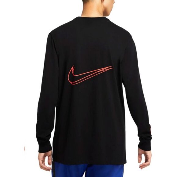 Nike Men's Sportswear Worldwide Long Sleeve Black Tee - Size Large - Picture 3 of 11